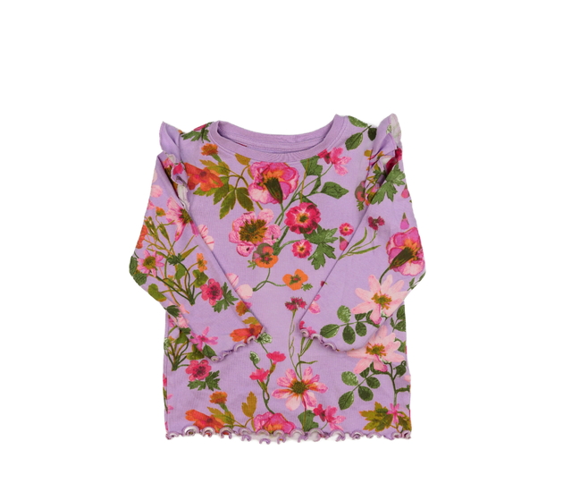 Krásné fialové květinové triko s volánky Next
