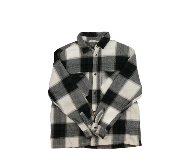 Šedo-bílá kostkovaná teplejší košile H&M