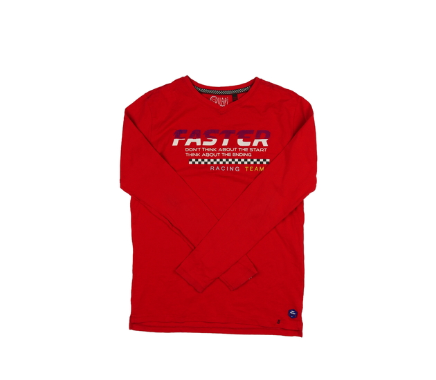 Červené závodní triko s motivačním nápisem 