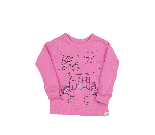 Růžové triko s obrázkem Gap