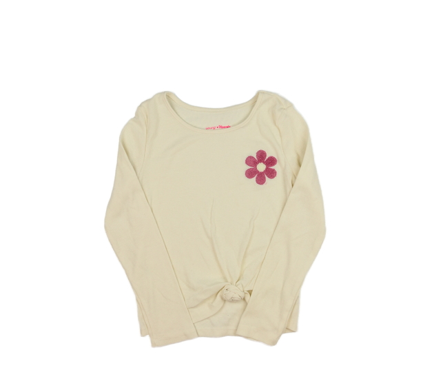 Krémové triko s květinou 