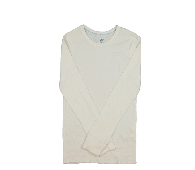 Bílé žebrované triko H&M