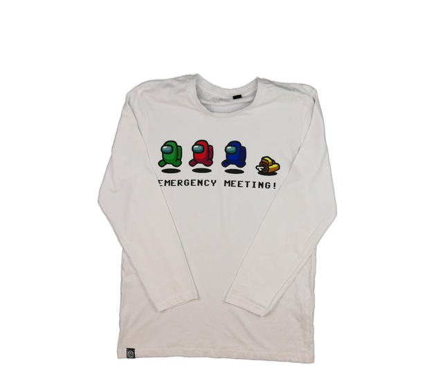 Bílé triko s potiskem Among Us 