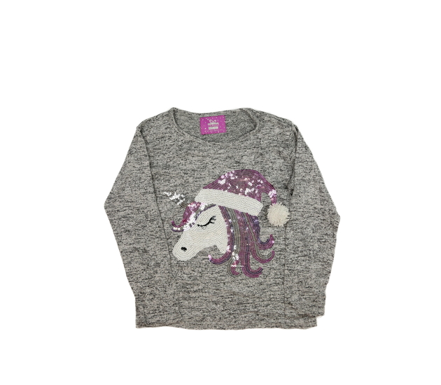 Šedé melírované triko s jednorožcem Primark 