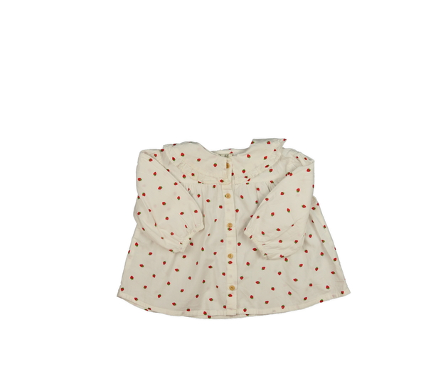 Krémová košile s jahodami H&M