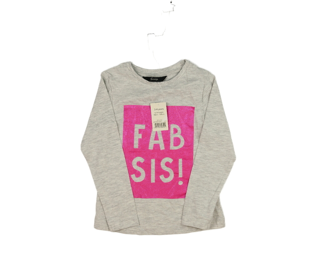 Nové šedé triko s růžovým obdélníkem George