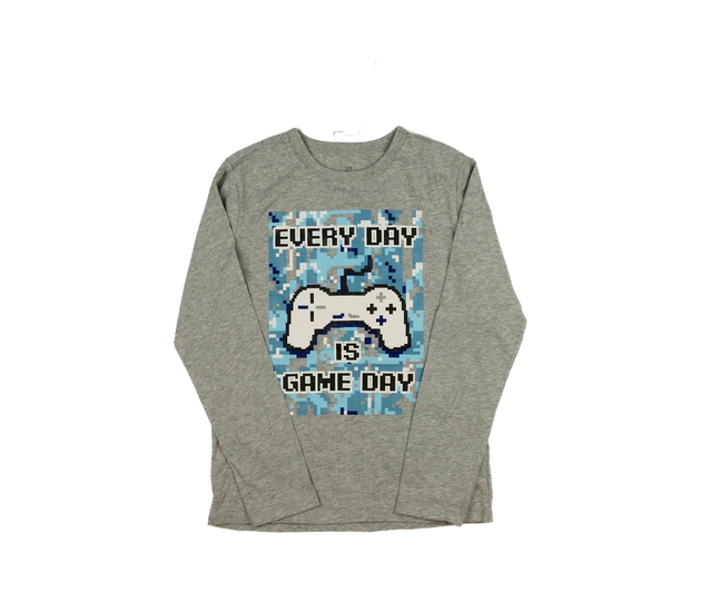 Šedé melírované triko s herním motivem Gap