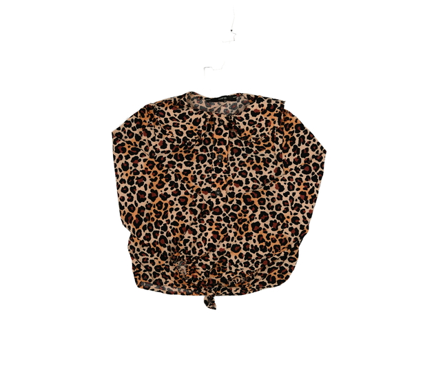 Hnědá vzorovaná crop košile George