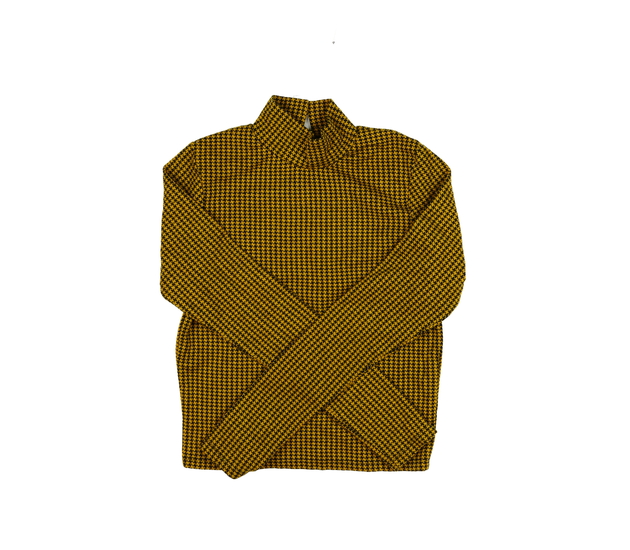 Hnědé vzorované crop triko 