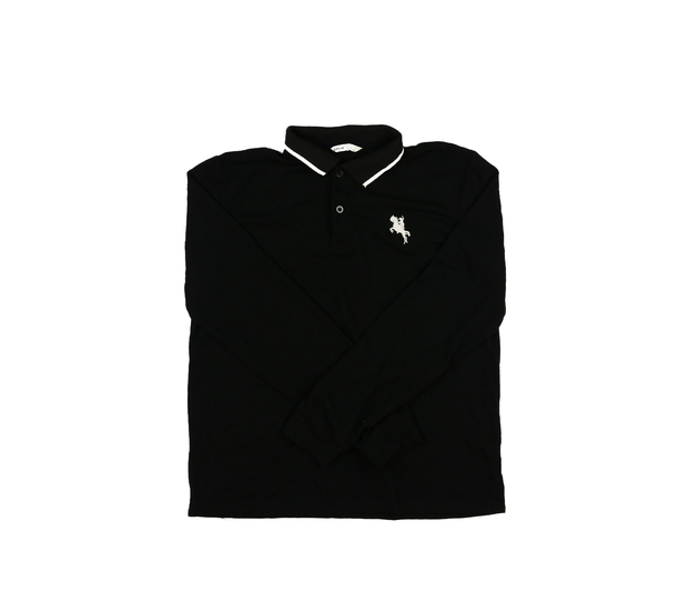 Černé triko s límečkem 