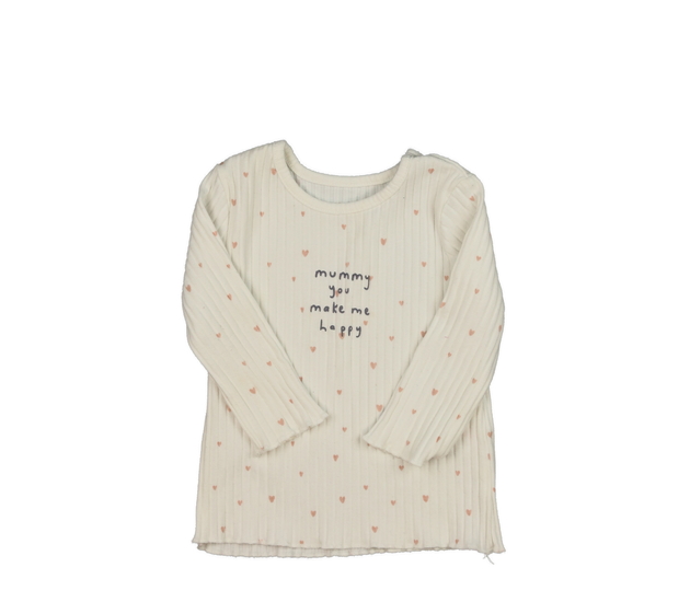 Krémové triko se srdíčky George