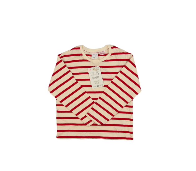 Nové hnědé triko s červenými pruhy Zara