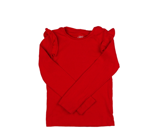 Červené žebrované triko s volánky F&F