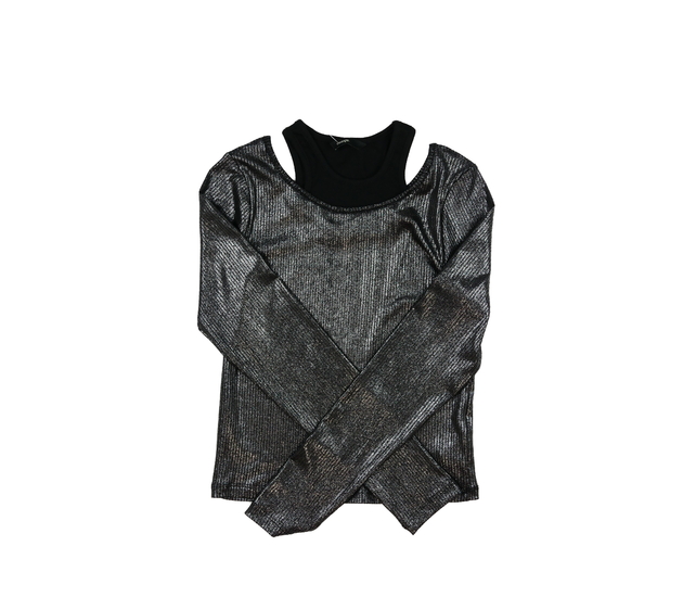 Metalický stylový crop top George