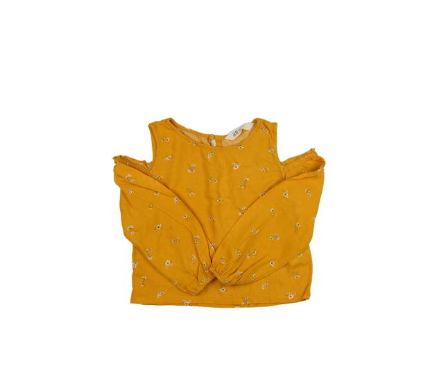 Žlutá květinová crop halenka H&M