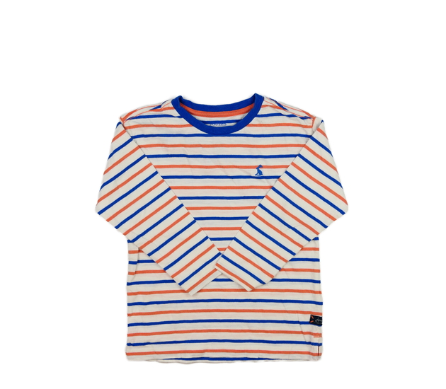 Bílé barevně pruhované triko Joules 