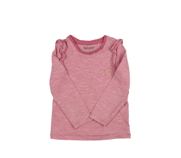 Růžové melírované triko s volánky Nutmeg