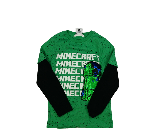 Zeleno-černé triko Minecraft M&S