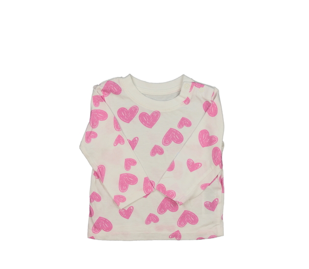 Bílé body s růžovými srdíčky Primark 