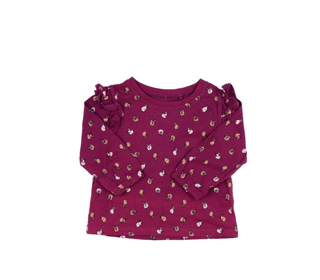 Fialové triko se zajíčky a volánky Next