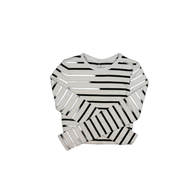 Pruhovaný černo-bílý crop top H&M