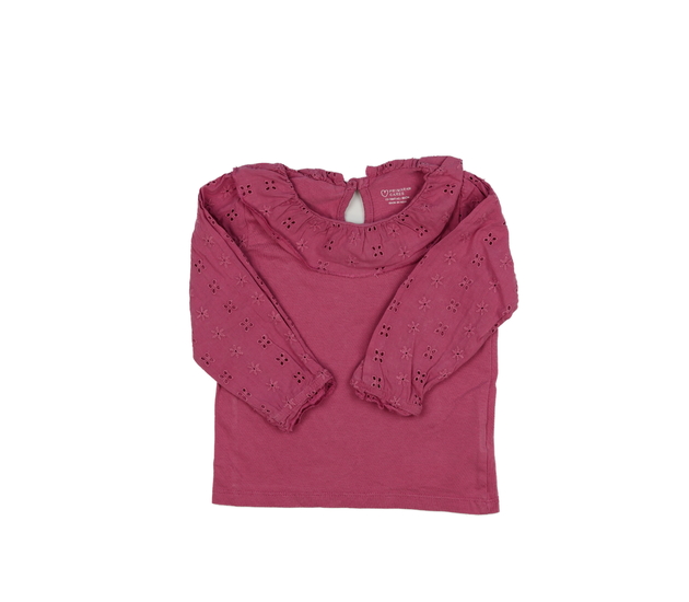 Růžové triko s madeirovými detaily Primark 