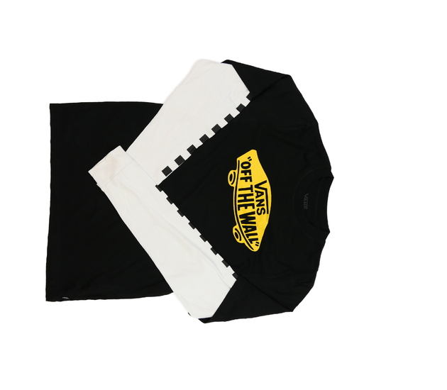 Černé triko s bílými rukávy Vans 