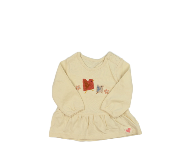 Krémové triko s ptáčky M&S