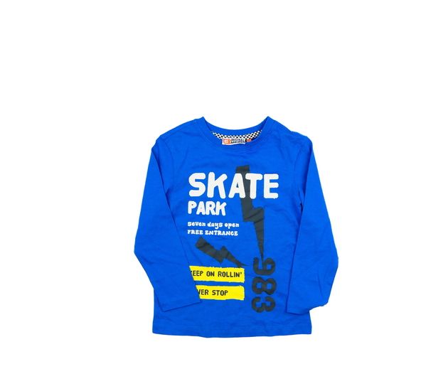 Modré triko s nápisy 