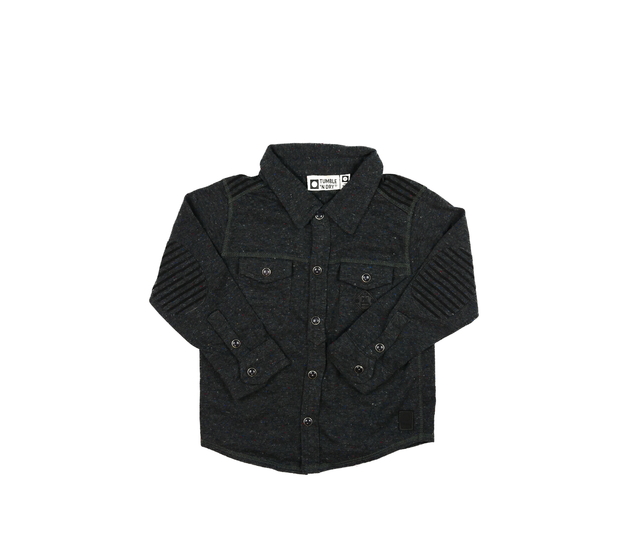 Tmavé triko s límečkem na patenty