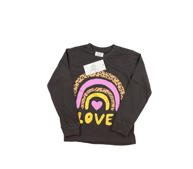 Nové šedé volnočasové triko s duhou 