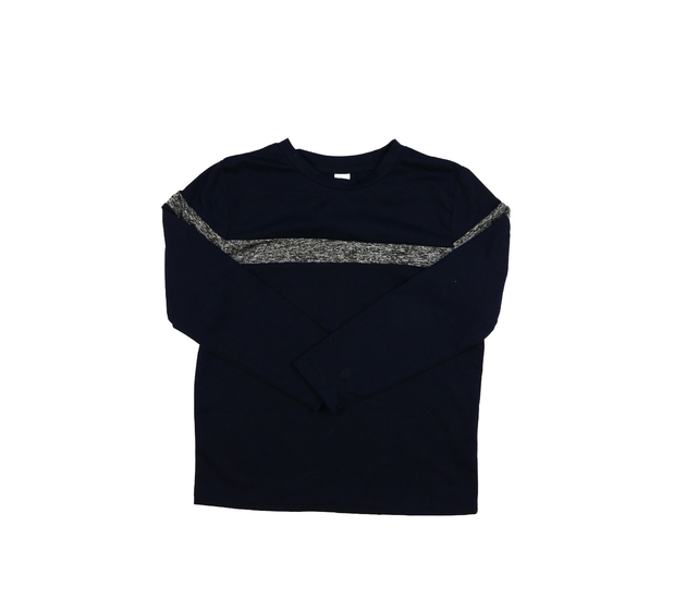 Tmavě modré triko s šedým pruhem 