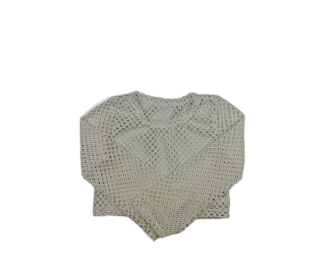 Bílý síťovaný crop top 