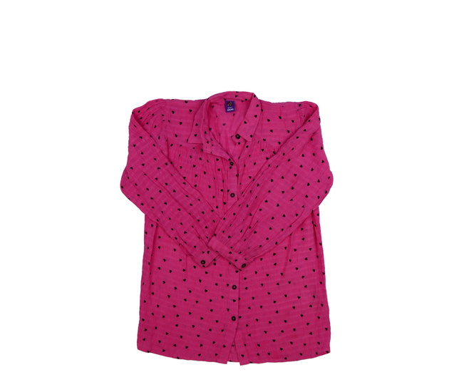 Růžová vzdušná košile se srdíčky