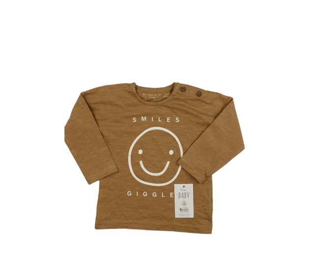 Nové tmavě hnědé triko se smajlíkem George