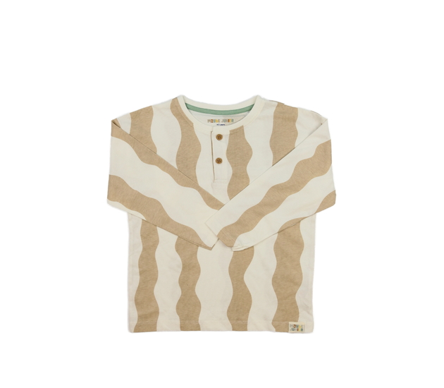 Hnědo-bílé pruhované triko 