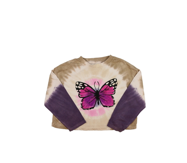 Batikovaný crop top s motýlkem Next