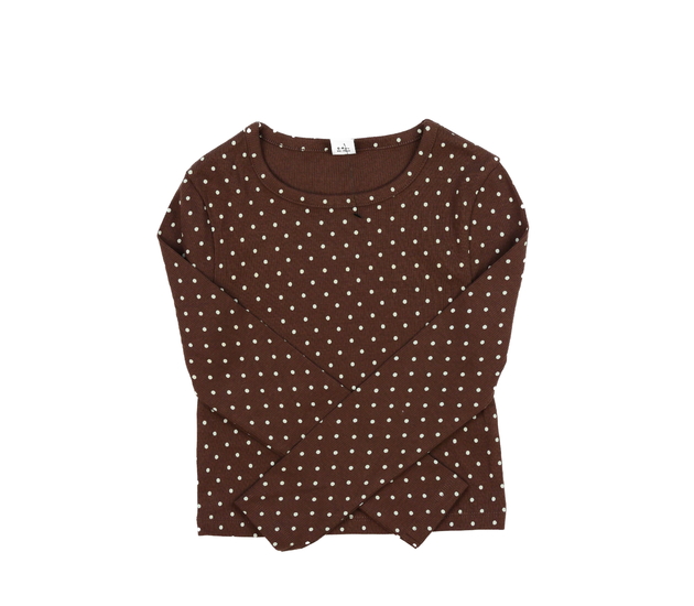 Hnědý crop top s kolečky Tu 