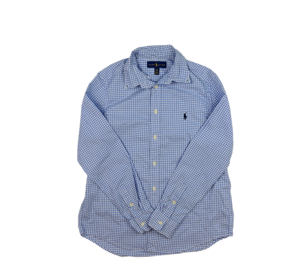 Modro-bílá kostkovaná košile vel. 176 Ralph Lauren
