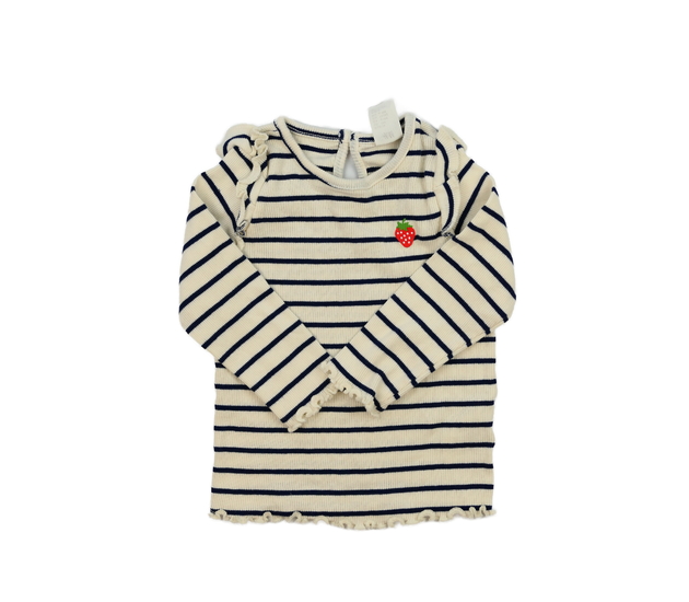 Krémovo-modré triko s volánky H&M