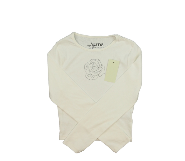 Nový krémový crop top s květinou 