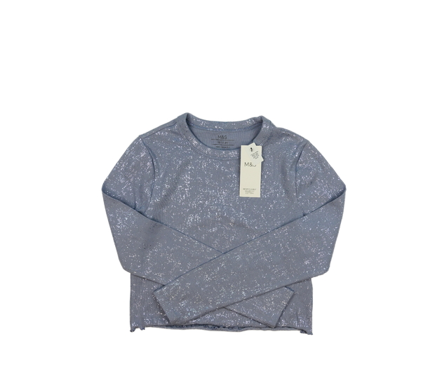 Nový modrý lesklý crop top M&S