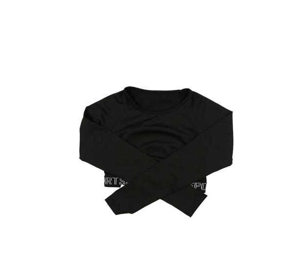 Černý sportovní crop top 