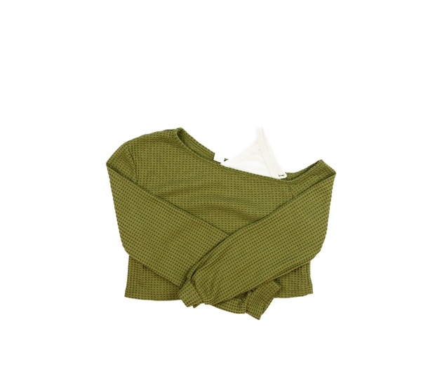 Zeleno-bílý crop top 