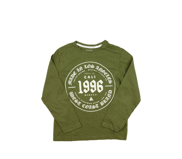 Khaki zelené triko s nápisy Primark 