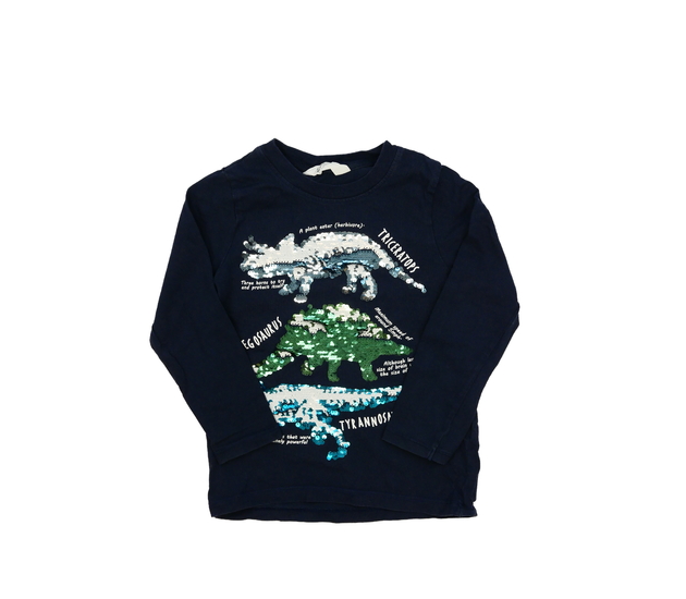 Tmavě modré triko s dinosaury H&M
