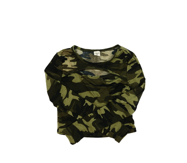 Zelený maskáčový crop top 