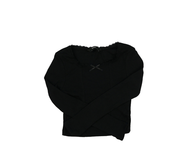 Černý žebrovaný crop top George
