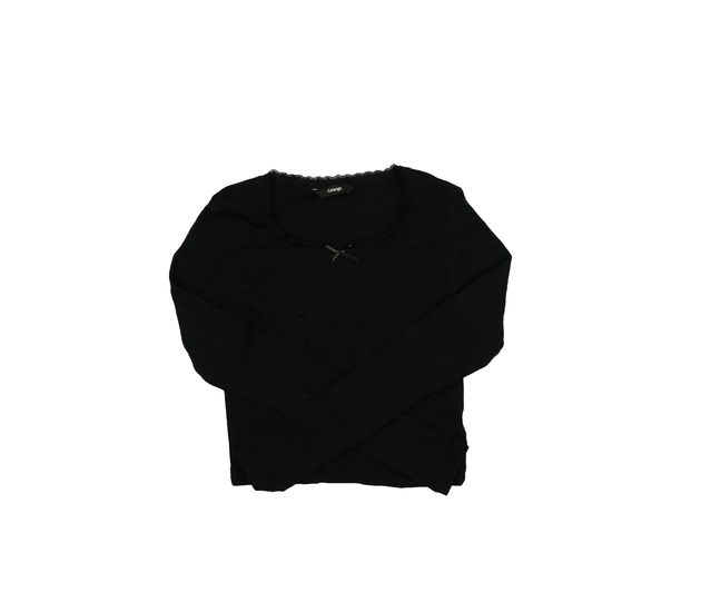 Černý žebrovaný crop top George