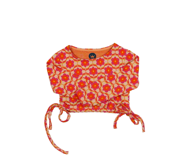 Světlý květinový crop top 